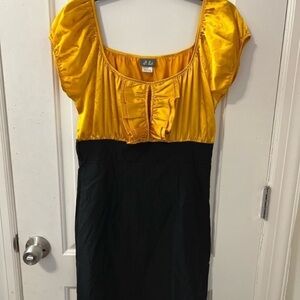 Yellow and Black Women's Dress